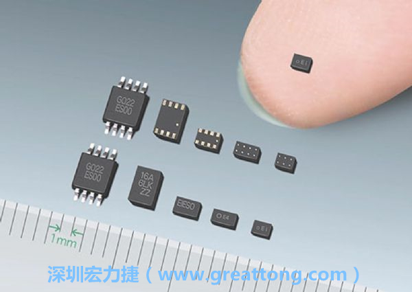 常規(guī)IC與WLP制作的封裝設(shè)計元件，尺寸有極大的差異，WLP僅需晶粒尺寸就有相同的電氣特性。